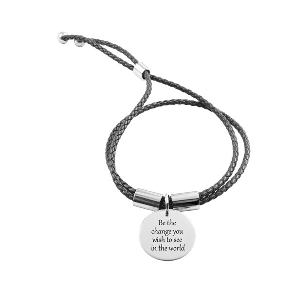 Genuine Adjule Inspirational Leather Bracelet Be The Genuine Adjule Inspirational Leather Bracelet Be The Change