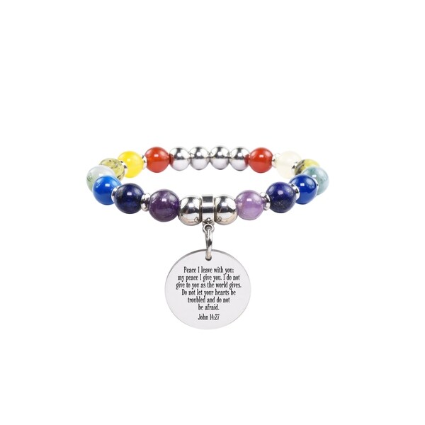 Genuine Chakra Scripture Bracelet John 14 27 On Free Genuine Chakra Scripture Bracelet John 14 27