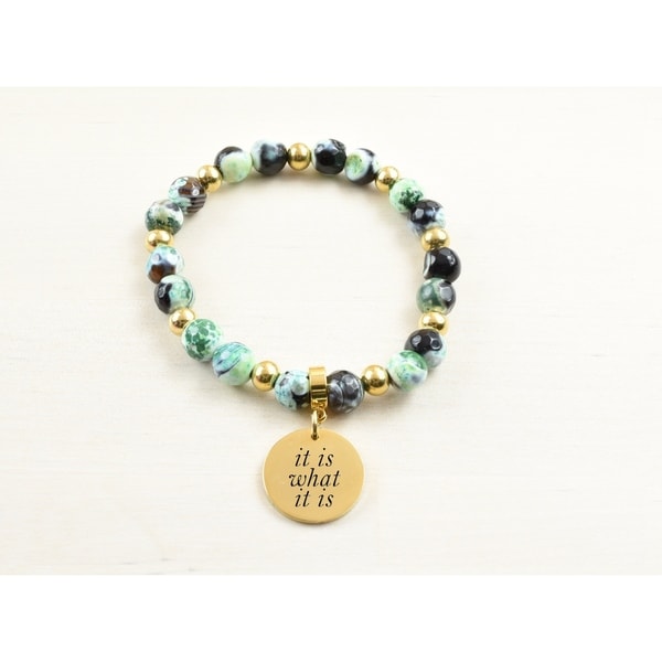 Genuine Agate Inspirational Bracelet Green It Is What Genuine Agate Inspirational Bracelet Green It Is What