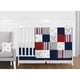 preview thumbnail 1 of 5, Sweet Jojo Designs Red, White and Blue Baseball Patch Sports Collection Boy 11-piece Crib Bedding Set