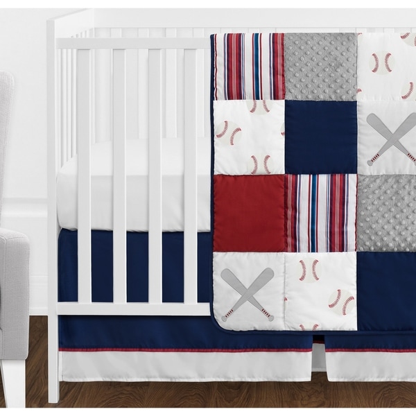 red and blue crib bedding