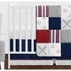 preview thumbnail 7 of 5, Sweet Jojo Designs Red, White and Blue Baseball Patch Sports Collection Boy 11-piece Crib Bedding Set