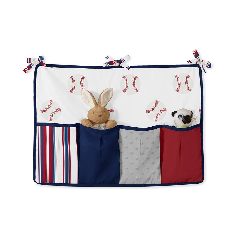 Sweet Jojo Designs Red, White and Blue Baseball Patch Sports Collection Boy 11-piece Crib Bedding Set