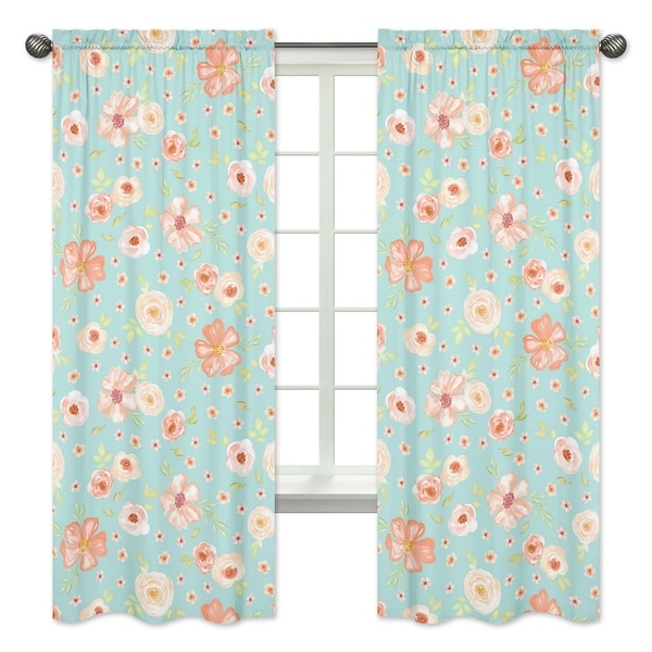 Sweet jojo watercolor deals floral curtains