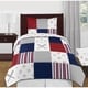 preview thumbnail 1 of 1, Sweet Jojo Designs Red, White and Blue Baseball Patch Sports Collection Boy 4-piece Twin-size Comforter Set