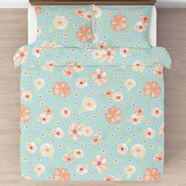 Shop Sweet Jojo Designs Turquoise Peach Shabby Chic Watercolor