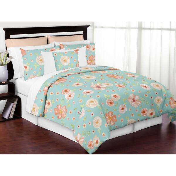 Shop Sweet Jojo Designs Turquoise Peach Shabby Chic Watercolor