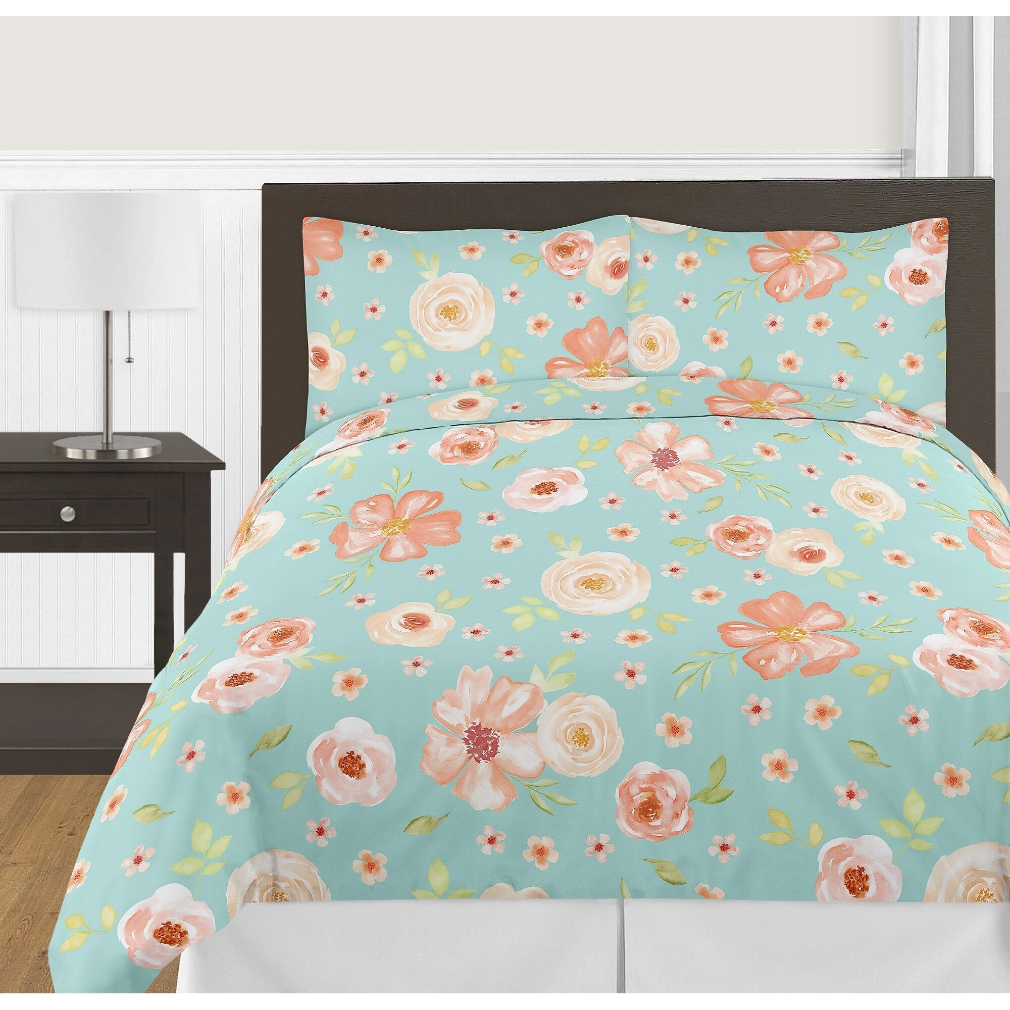 Shop Sweet Jojo Designs Turquoise Peach Shabby Chic Watercolor