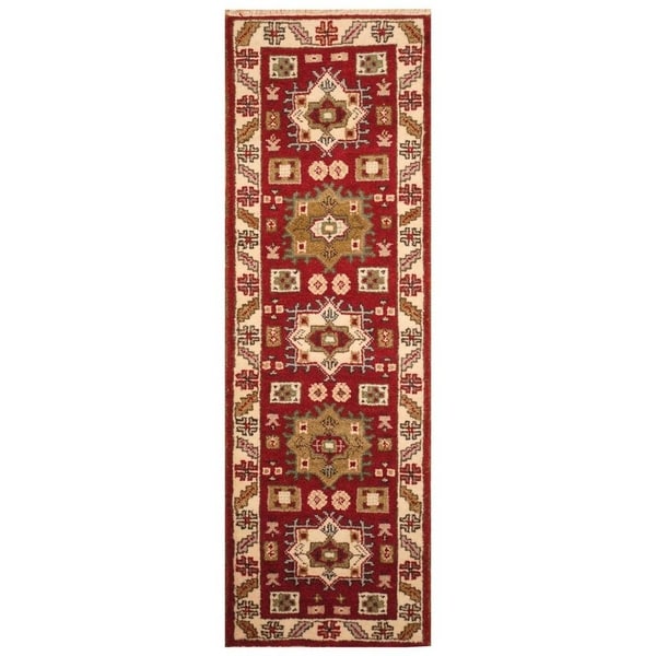 Handmade Kazak Wool Runner (India) - 2'1 x 6'11