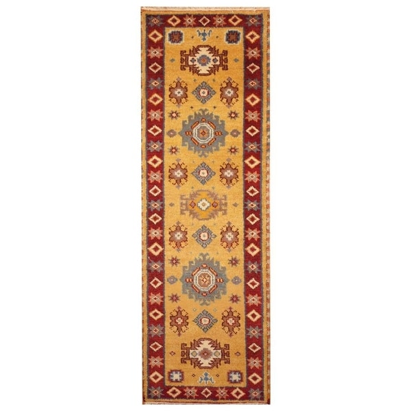 Handmade Kazak Wool Runner (India) - 2'2 x 6'7