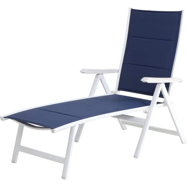 Shop Mod Furniture Everson Navy White Fabric Aluminum Padded Sling