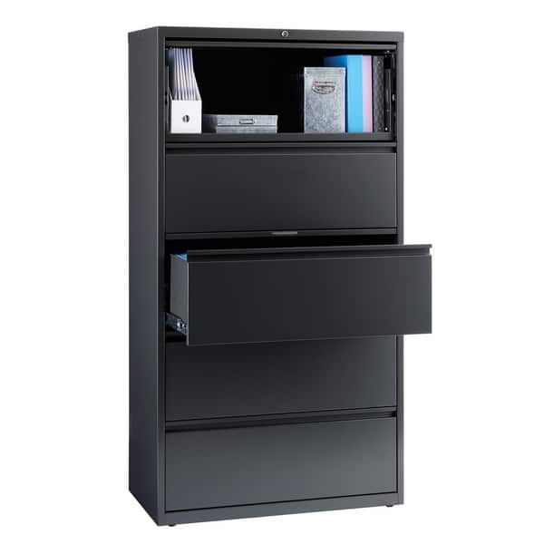 Shop 8000 Series 36 Wide 5 Drawer Lateral File Cabinet Charcoal