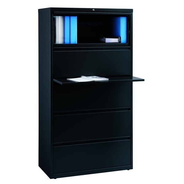 8000 Series 36" Wide 5-Drawer Lateral File Cabinet, Black ...