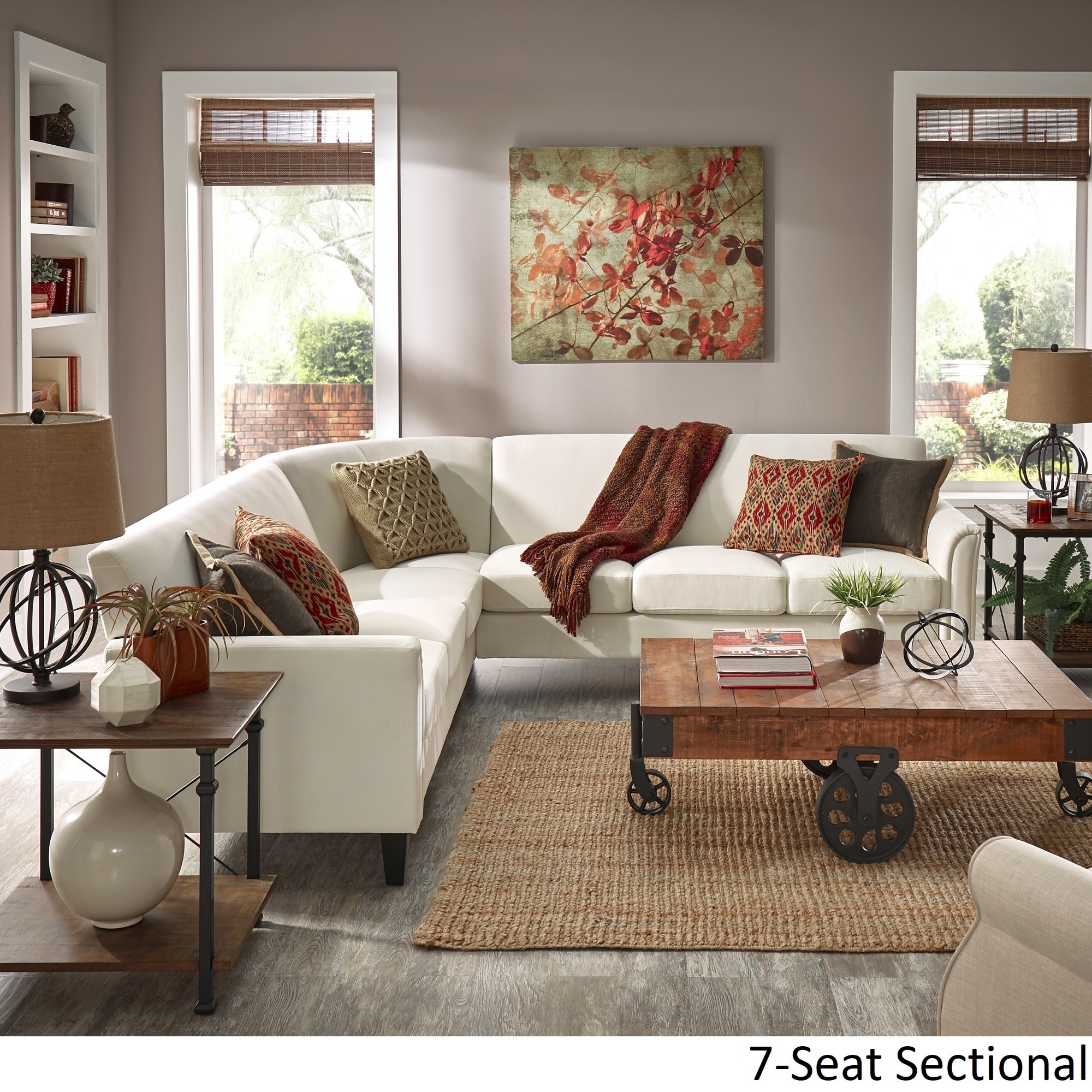 Shop Uptown Modern Ivory White Upholstered L Shaped Sectional By