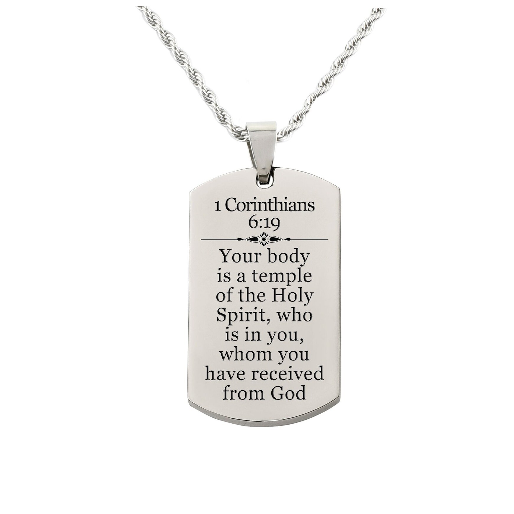 1 Corinthians 619 Tag Necklace