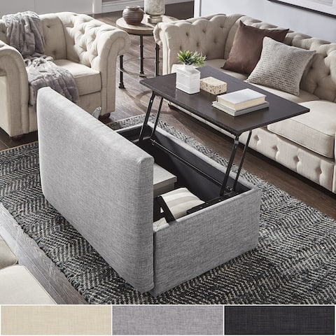 Ottomans Storage Online At Our Best Landen Lift Top Upholstered Storage Ottoman Coffee Table By Inspire Q