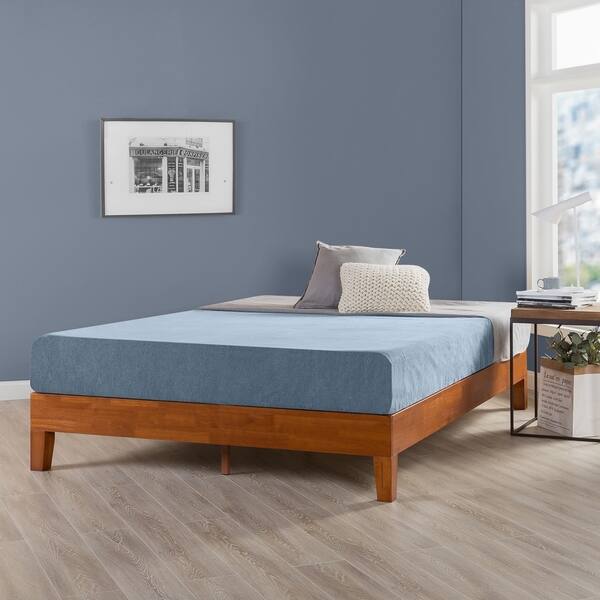 King Size 12 Inch Grand Solid Wood Platform Bed Frame Cherry Crown Comfort Overstock 22378110