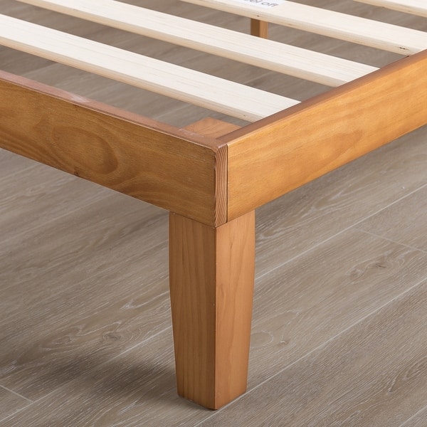 Twin Size 12 Inch Classic Solid Wood Platform Bed Frame Natural Crown Comfort On Sale Overstock 22378118