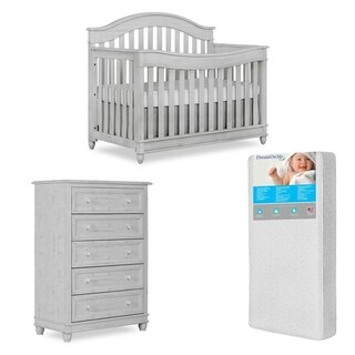 Evolur Hampton Crib AND 5 Drawer Dresser with FREE 260 coil mattress