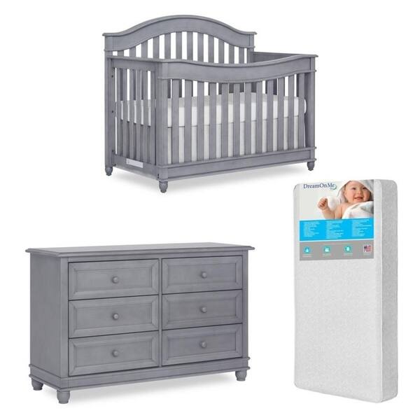 slide 2 of 7, Evolur Hampton Crib AND Double Dresser With FREE 260 coil mattress