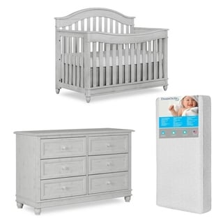 Evolur Hampton Crib AND Double Dresser With FREE 260 coil mattress