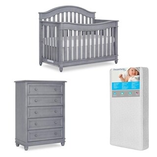 Evolur Hampton Crib AND 5 Drawer Dresser with FREE 260 coil mattress