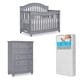 preview thumbnail 1 of 5, Evolur Hampton Crib AND 5 Drawer Dresser with FREE 260 coil mattress