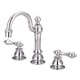 preview thumbnail 1 of 1, American 20th Century Classic Widespread Lavatory Faucets with Pop-Up Drain in Chrome Finish with Metal Lever Handles metal lever handle
