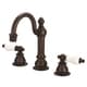 preview thumbnail 3 of 1, Widespread Lavatory Faucets With Pop-Up Drain in Oil-rubbed Bronze Finish With Metal Lever Handles Porcelain Lever Handles
