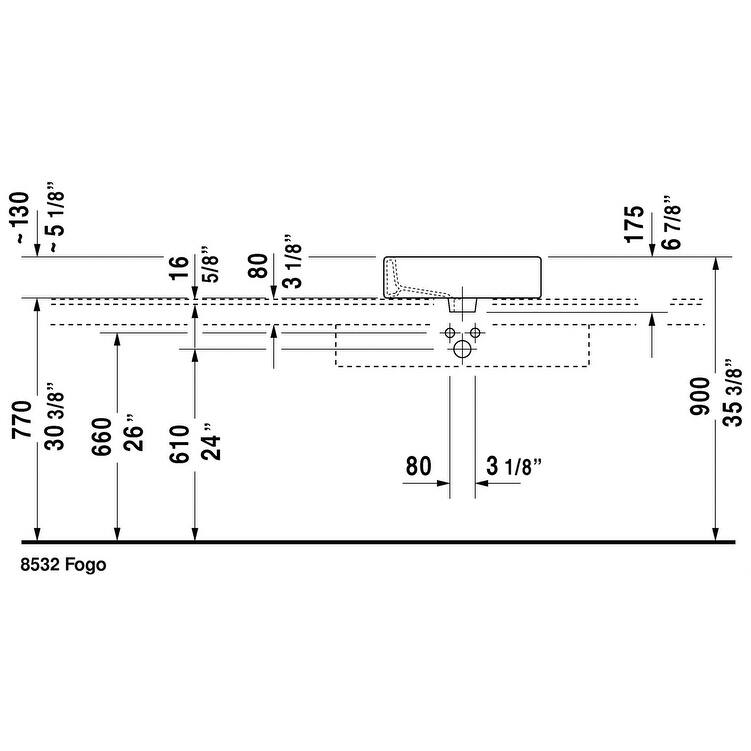 Duravit Vero Above-Counter Basin with Faucet Deck 0452500000 White