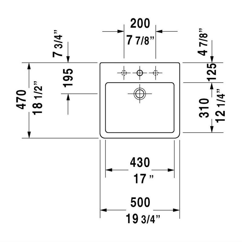 Duravit Vero Above-Counter Basin with Faucet Deck 0452500000 White