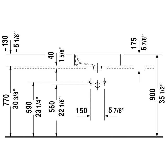 Duravit Vero Above-Counter Basin with Faucet Deck 0452500000 White