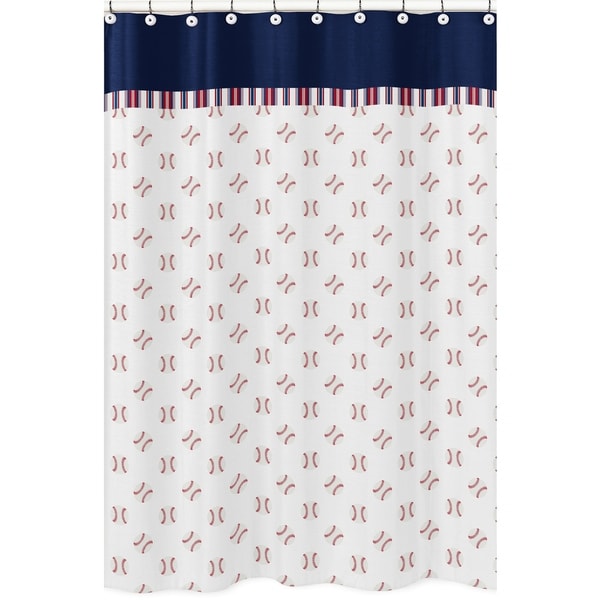 red white blue shower curtain