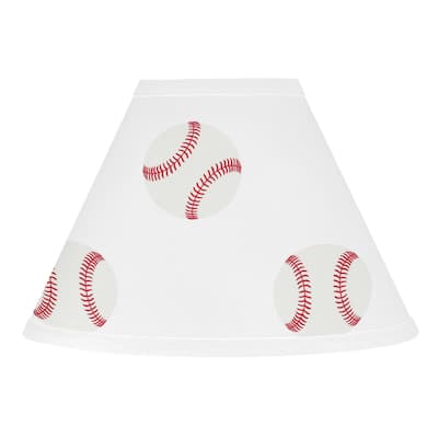 Sweet Jojo Designs Red and White Baseball Patch Sports Collection Lamp Shade