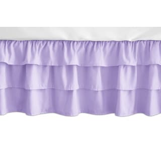 Sweet Jojo Designs Solid Lavender Pink and Purple Butterfly Girl Collection 3 Tiered Ruffled Crib Bed Skirt