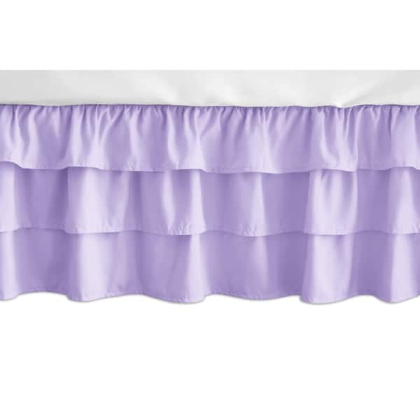 slide 1 of 1, Sweet Jojo Designs Solid Lavender Pink and Purple Butterfly Girl Collection 3 Tiered Ruffled Crib Bed Skirt