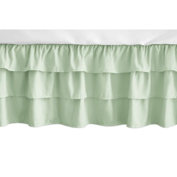 green crib skirt