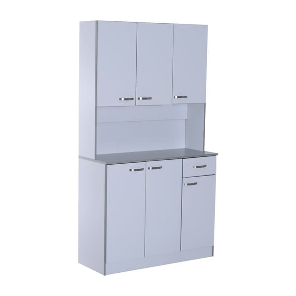 Homcom 71 Microwave Storage Cabinet With Doors And Shelves Homcom 71 Microwave Storage Cabinet With Doors And Shelves White