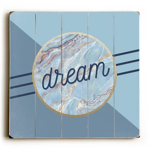 Deam Harper Marble - Blue Planked Wood Wall Decor by OBC