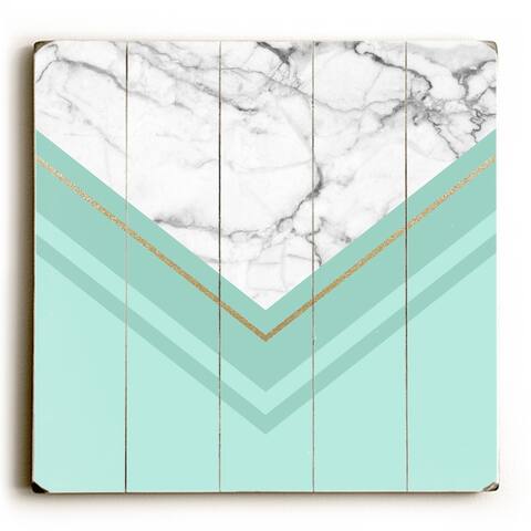 Haven Marble - Mint Planked Wood Wall Decor by OBC