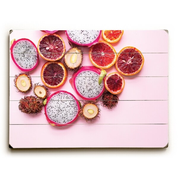 Slices - Pink Planked Wood Wall Decor by OBC