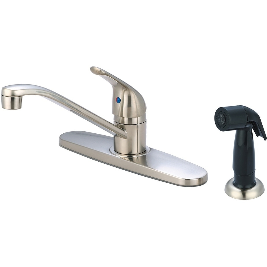 Shop Elite Single Handle Kitchen Faucet With Spray And Flex Supply Lines Overstock 22380169 Pvd Brushed Nickel