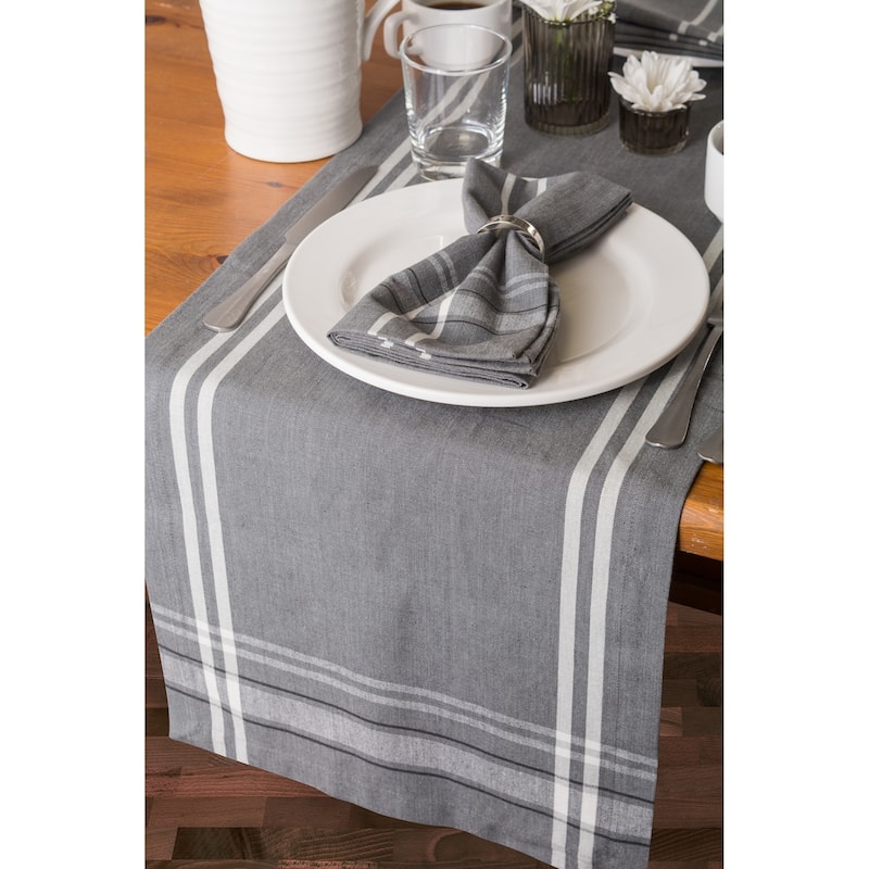 Design Imports Chambray French Stripe Table Runner (0.25 inches high x 14 inches wide x 72 inches deep)