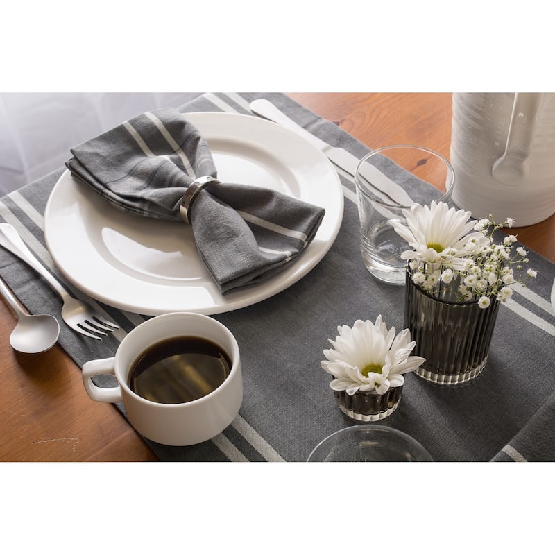 Design Imports Chambray French Stripe Table Runner (0.25 inches high x 14 inches wide x 72 inches deep)