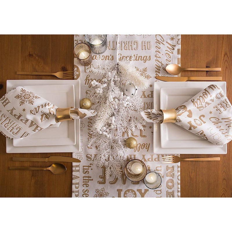 Design Imports Christmas Collage Table Runner (0.25 inches high x 14 inches wide x 72 inches deep)