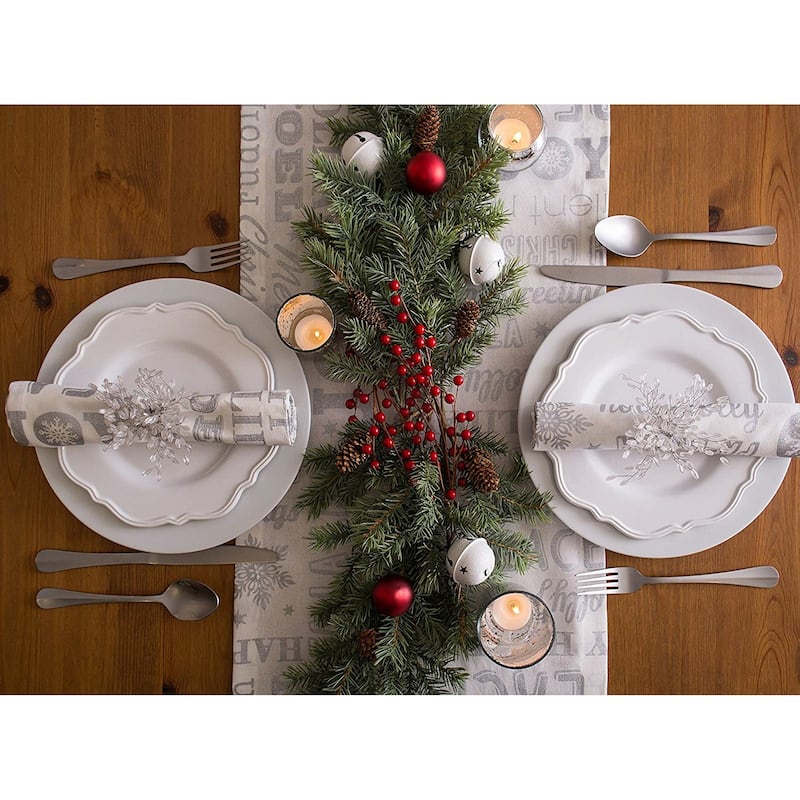 Design Imports Christmas Collage Table Runner (0.25 inches high x 14 inches wide x 72 inches deep)