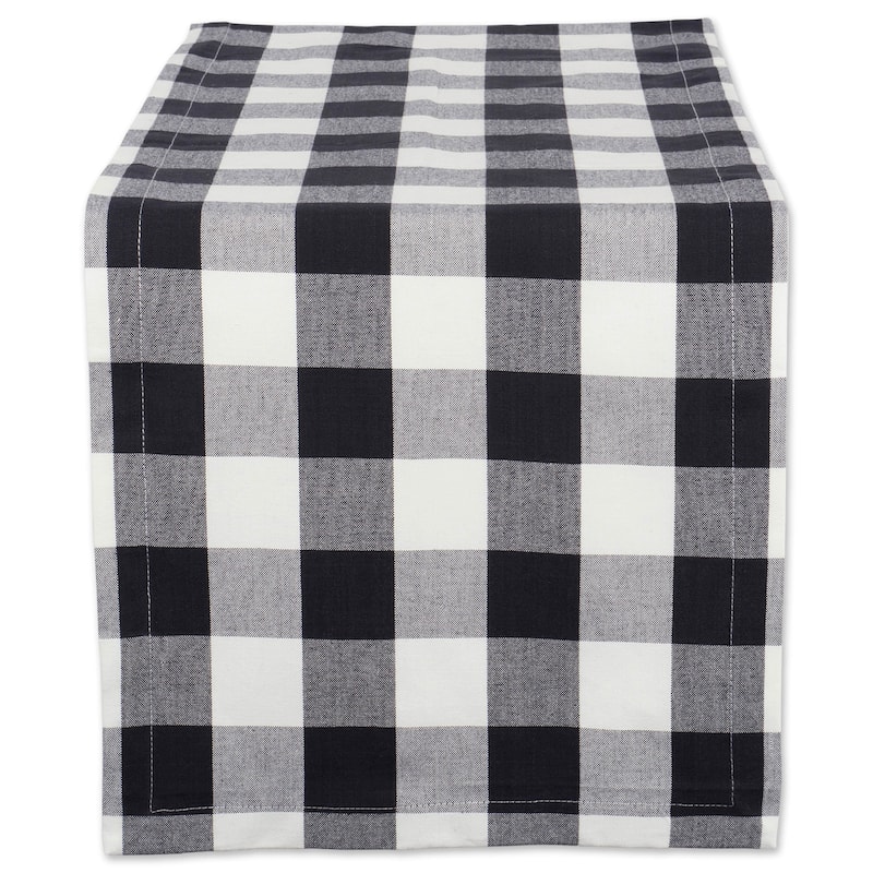 DII Buffalo Check Table Runner - Black & White - 108"x14"