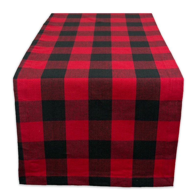 DII Buffalo Check Table Runner - Red & Black - 72"x14"