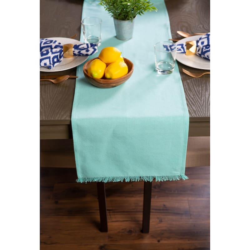 DII Fringed Solid Table Runner (0.25 inches high x 14 inches wide x 72 inches deep)
