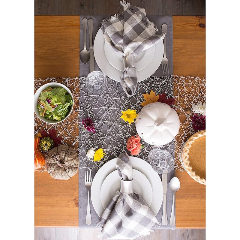 DII Fringed Solid Table Runner (0.25 inches high x 14 inches wide x 72 inches deep)